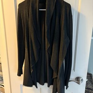 White House Black Market Elegant Grey Drape Cardigan